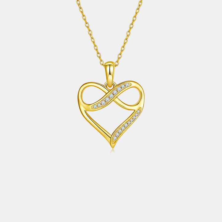 Moissanite 925 Sterling Silver Heart Necklace for Elegance