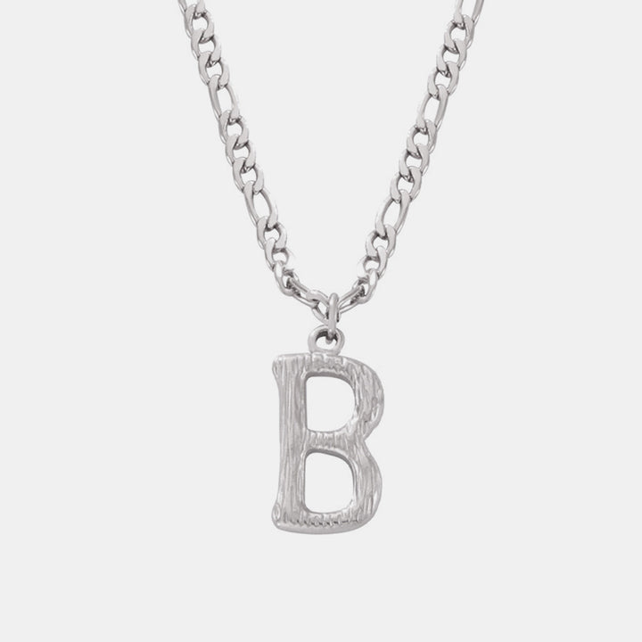 Customizable Titanium Steel Letter Pendant Necklace