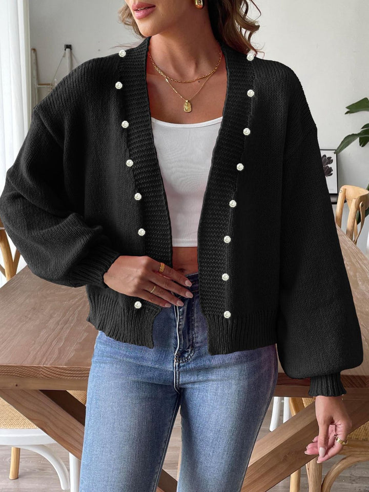 Pearl Open Front Long Sleeve Cardigan for Every Occasion