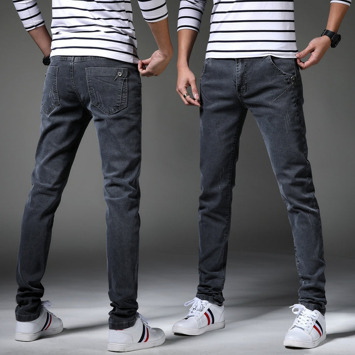 Men's Trendy Distressed Slim Fit Jeans for Spring Autumn