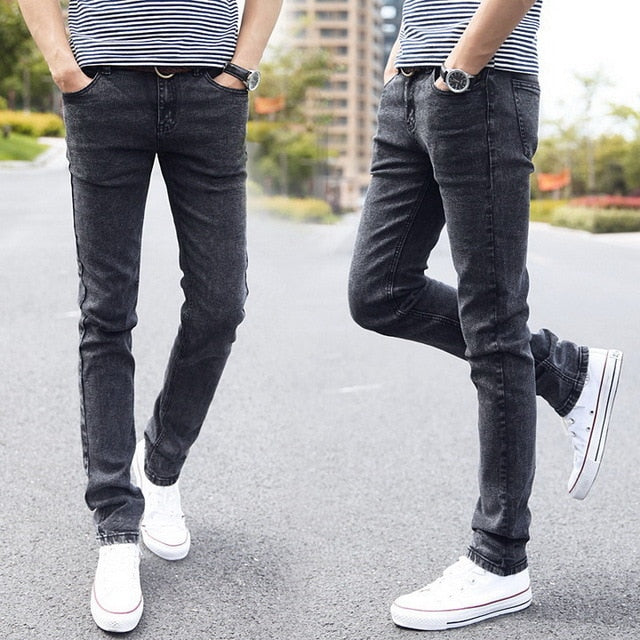 Men's Trendy Distressed Slim Fit Jeans for Spring Autumn