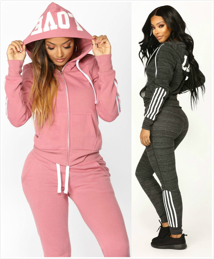 Women's 2-Piece Tracksuit Set Stylish Crop Hoodie Pants