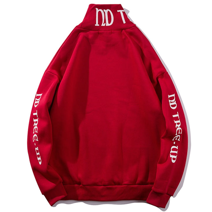 Trendy Urban Men's Turtleneck Hoodies with Bold Letter Graphics