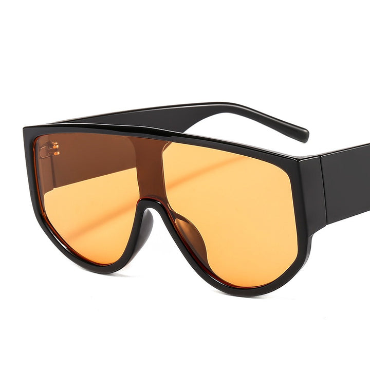 Vibrant Large Frame Retro Sunglasses with Integrated Lenses