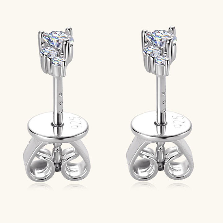 Elegant 925 Sterling Silver Moissanite Stud Earrings