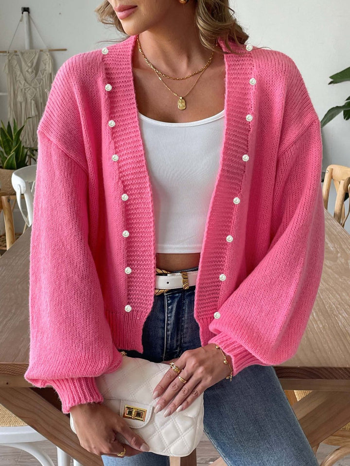 Pearl Open Front Long Sleeve Cardigan for Every Occasion