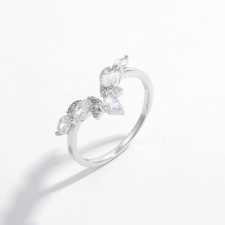Inlaid Zircon 925 Sterling Silver Ring for Elegant Style
