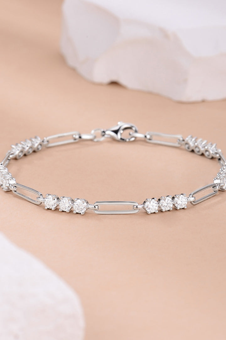 1.8 Carat Moissanite 925 Sterling Silver Bracelet for Elegance