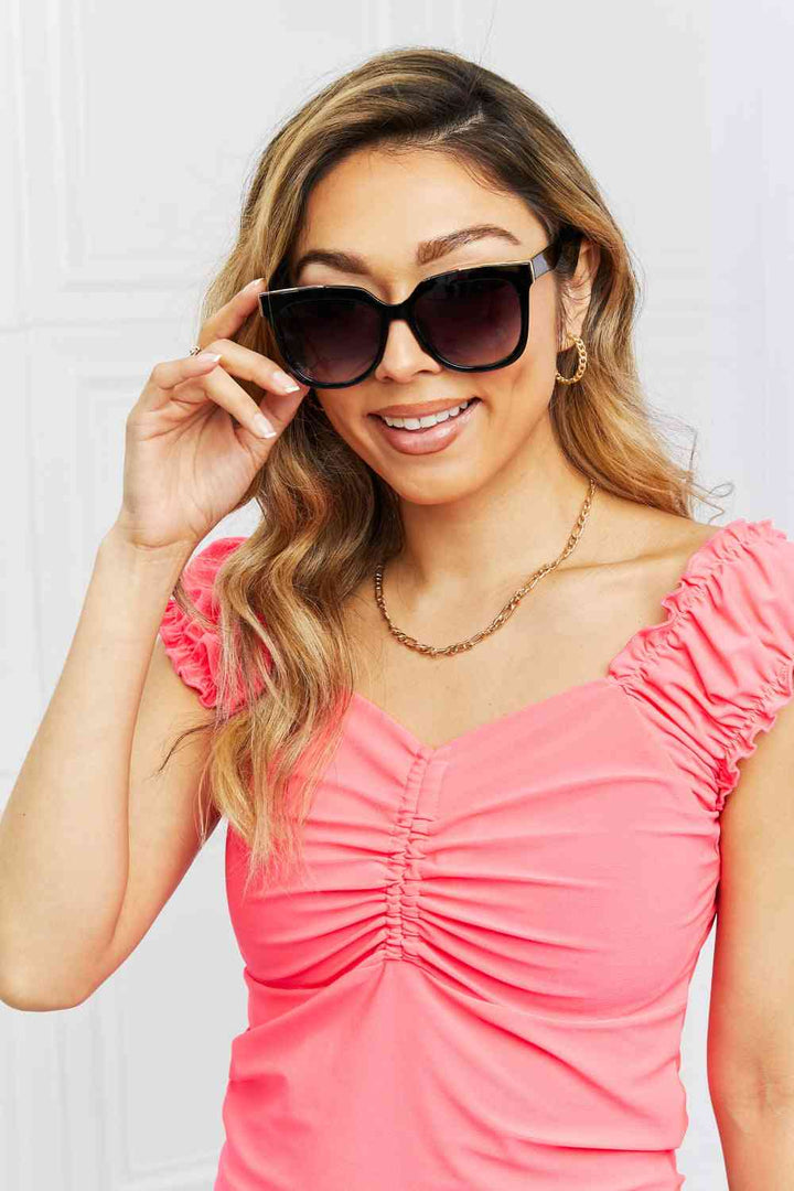 Chic Acetate Full Rim Sunglasses with UV Protection