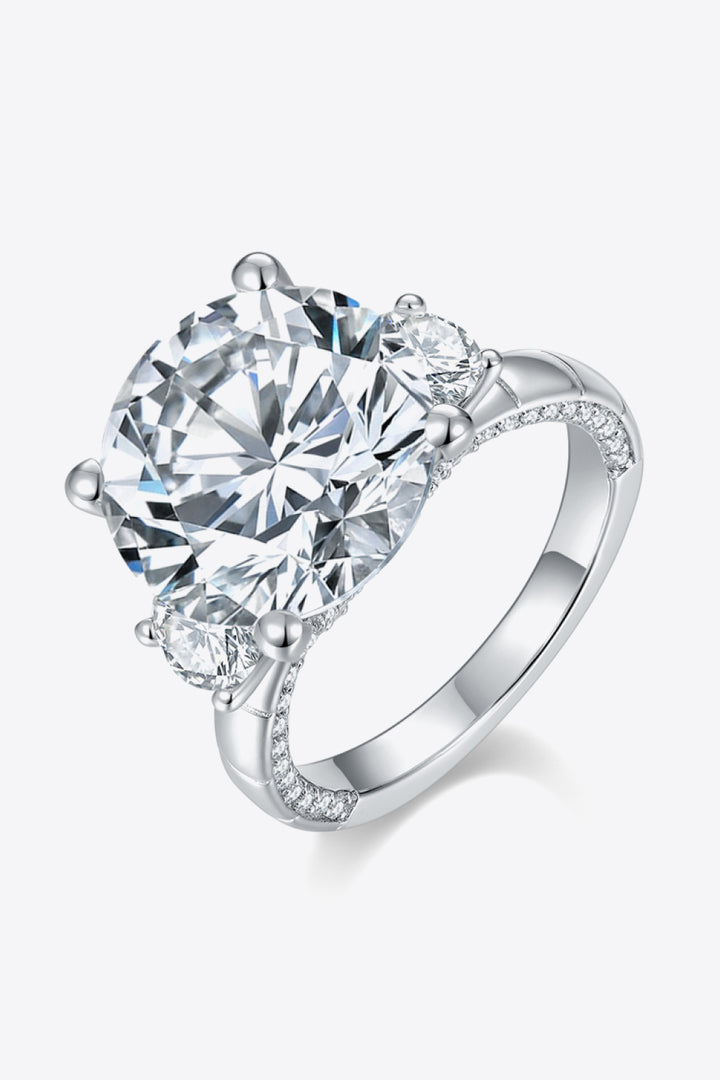8.6 Carat Moissanite Platinum-Plated Ring for Elegance