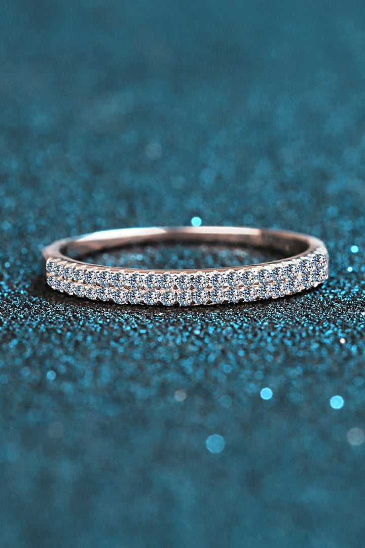 Moissanite 925 Sterling Silver Half-Eternity Ring for Elegance