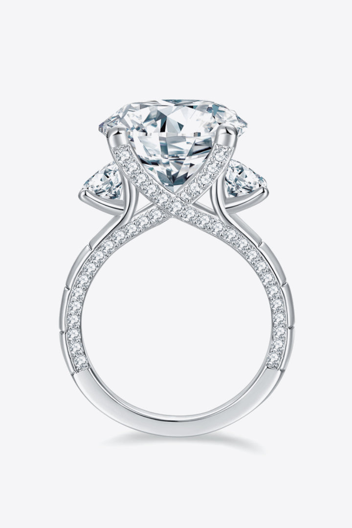 8.6 Carat Moissanite Platinum-Plated Ring for Elegance