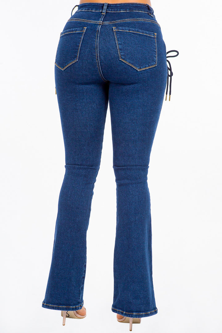 Lace-Up High Rise Denim by American Bazi for Women