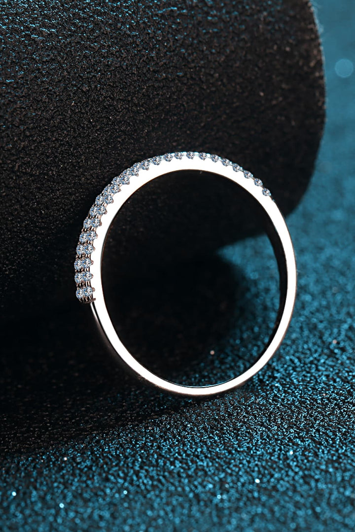 Moissanite 925 Sterling Silver Half-Eternity Ring for Elegance