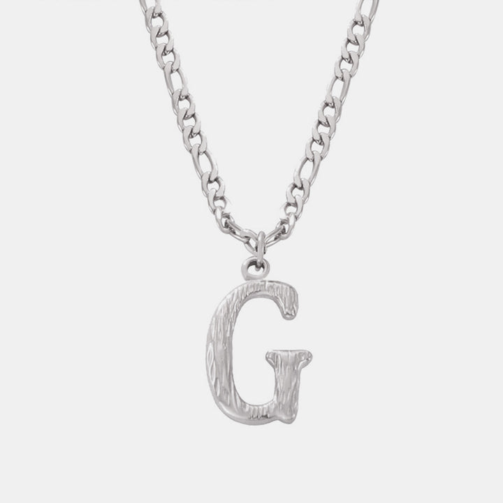 Customizable Titanium Steel Letter Pendant Necklace