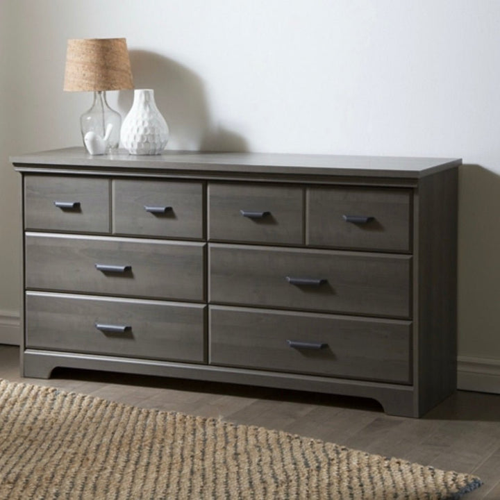 Bedroom 6-Drawer Double Dresser Wardrobe Cabinet in Grey Maple Finish - Ruth Envision