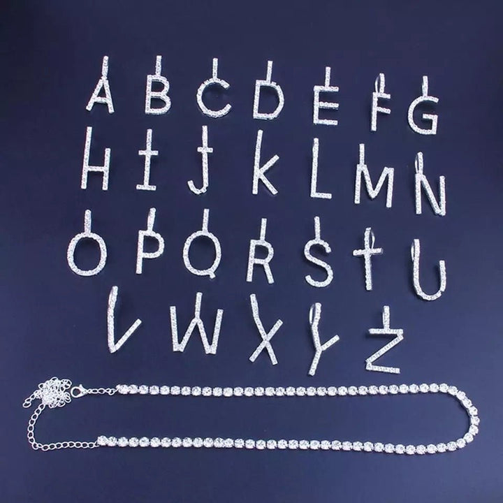 Bling Crystal Necklace (Initial Chain) - Ruth Envision