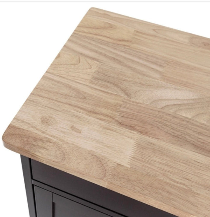 Brown Wood Mobile Kitchen Island Cart Cabinet with Wine Rack and Drawer - Ruth Envision