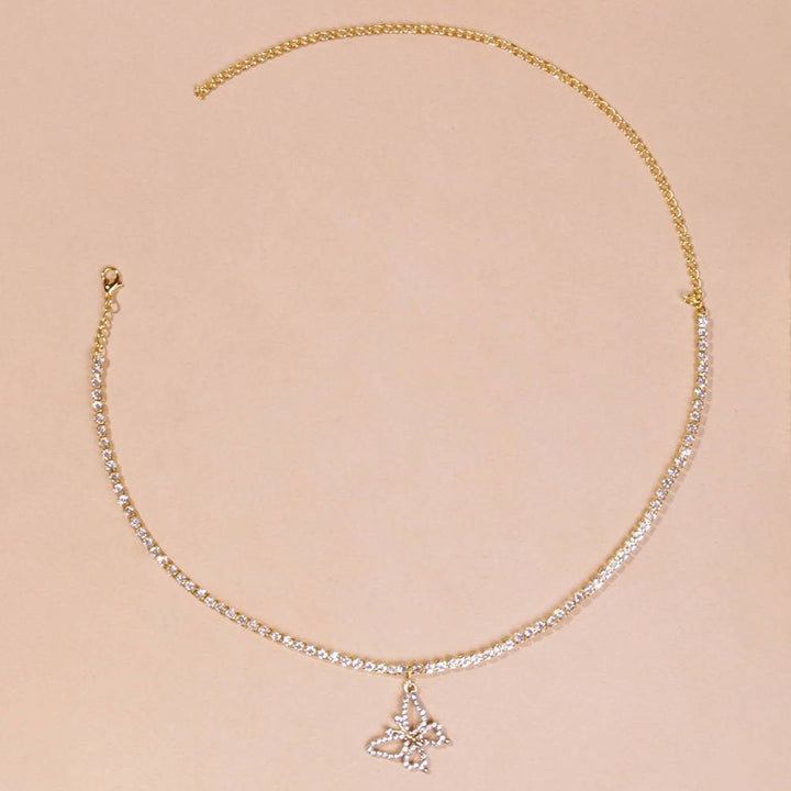 Butterfly Pendant Necklace Choker
