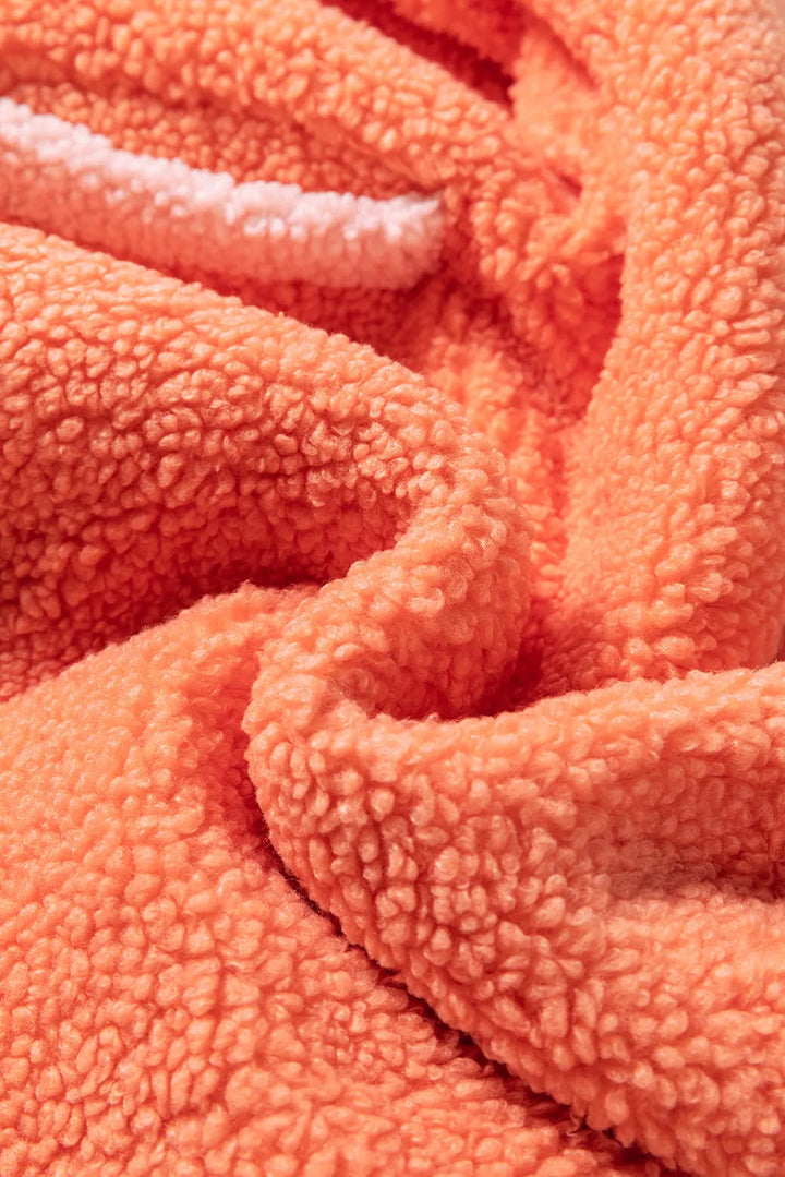 Chic Dual Fabric Half Zip Long Sleeve Sweatshirt for Women