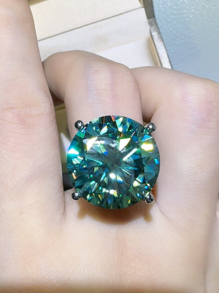 20 Carat Moissanite 925 Sterling Silver Ring for Women