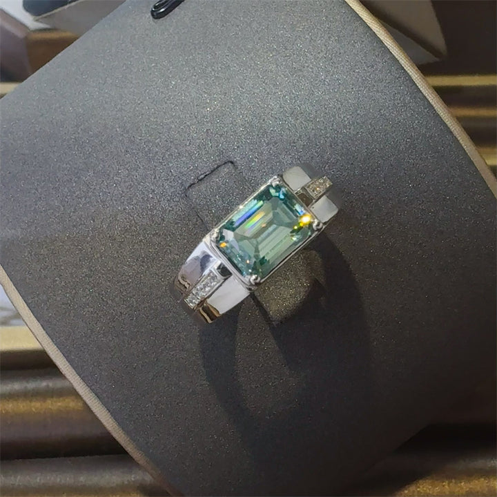 3 Carat 925 Sterling Silver Moissanite Rectangle Ring