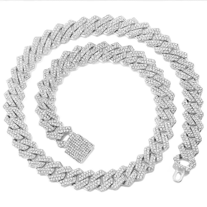 Crystal Initials Iced Out Tennis Chain Necklace - Set