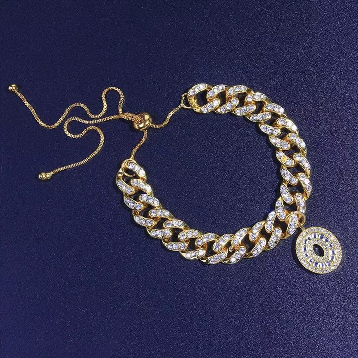 Cuban Style Anklet Rhinestone