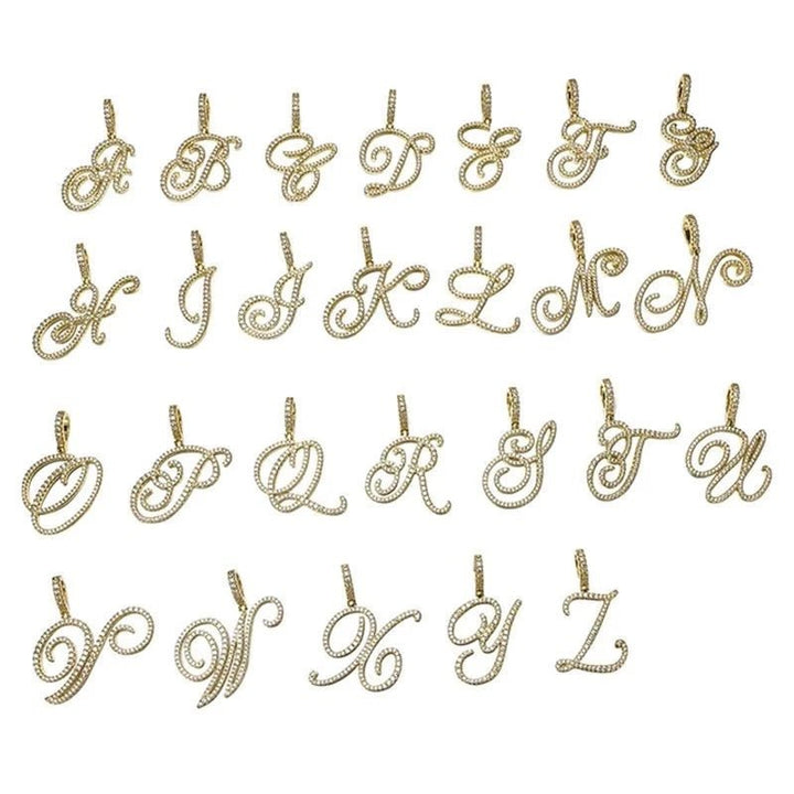 Cursive Letter Cuban Chain