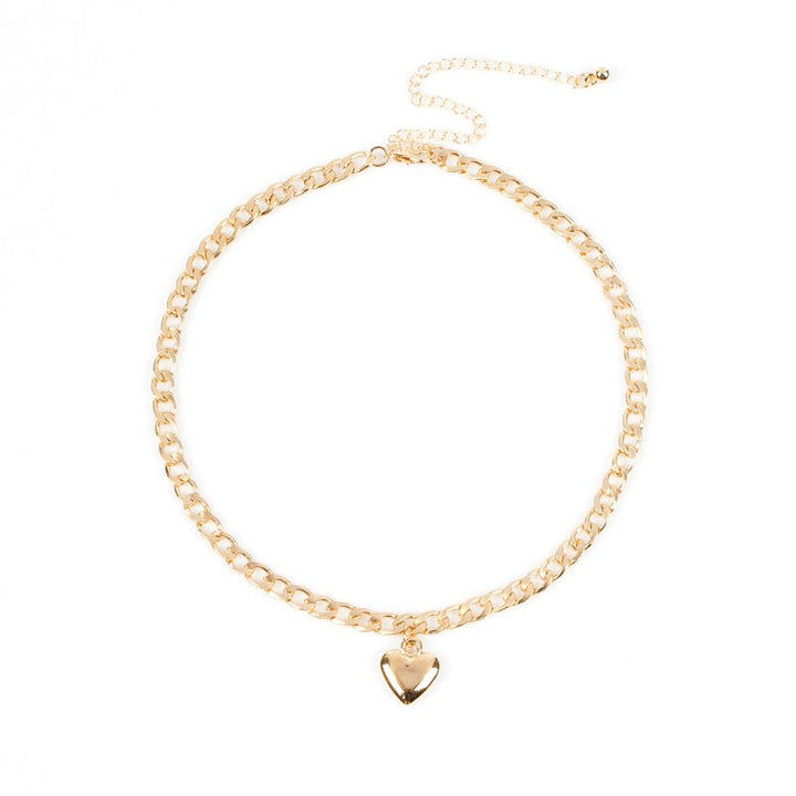 Cute Heart Lock Necklace Gold Silver Choker Necklace