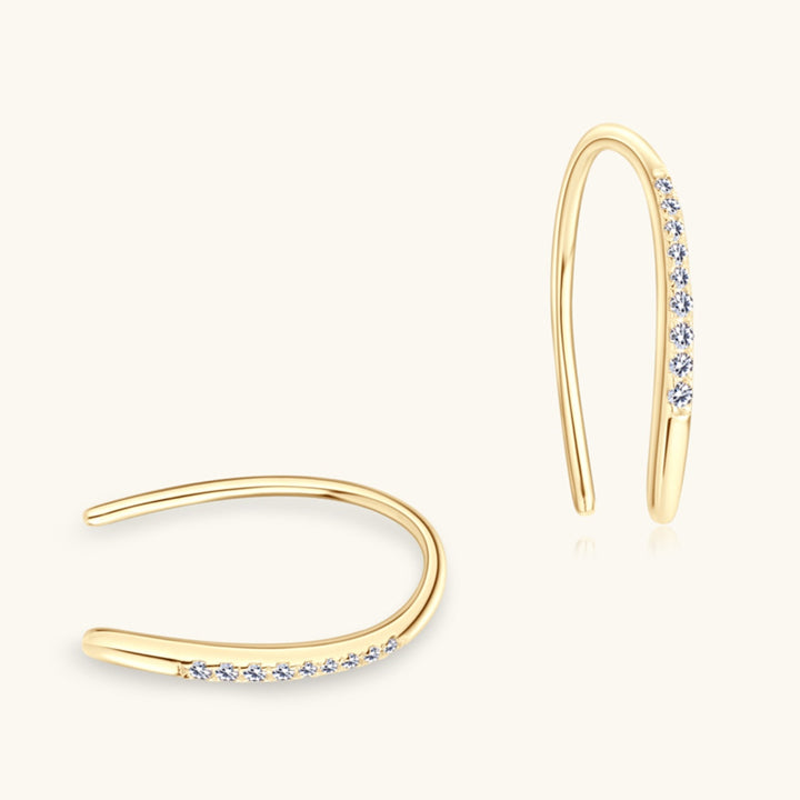 Moissanite 925 Sterling Silver U Shape Earrings for Elegance