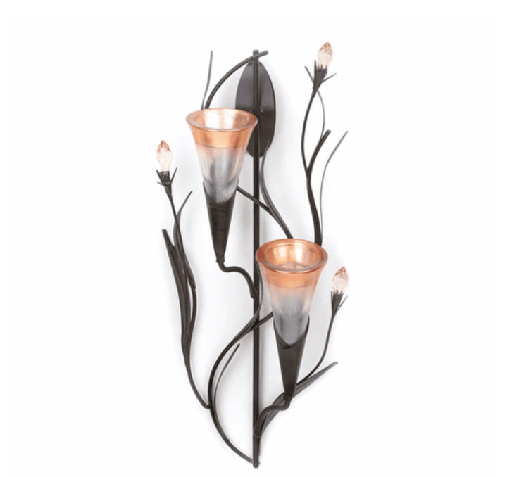 Dawn Lilies Candle Wall Sconce