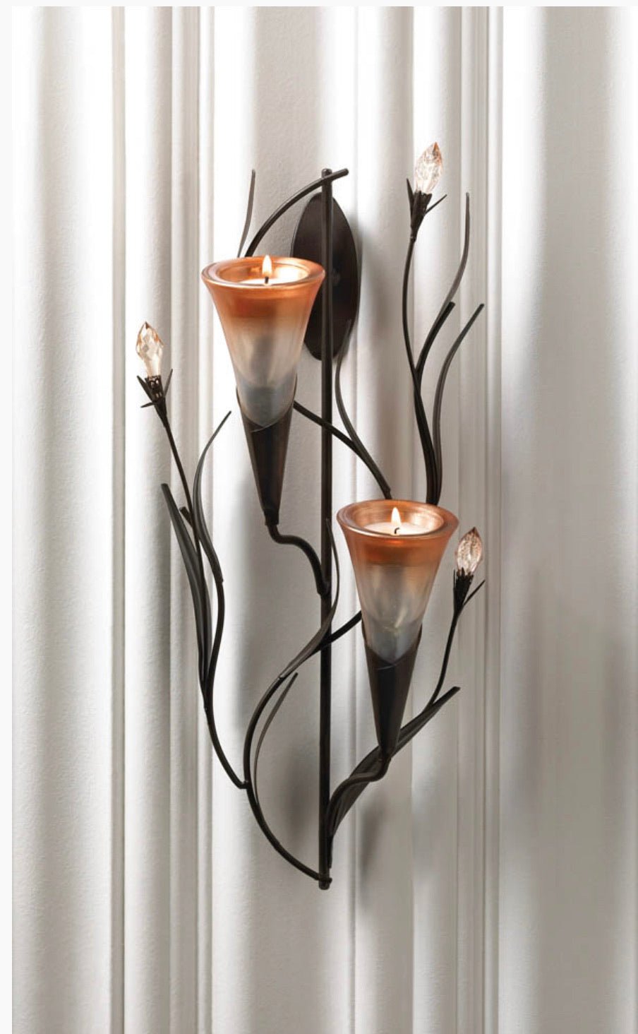 Dawn Lilies Candle Wall Sconce