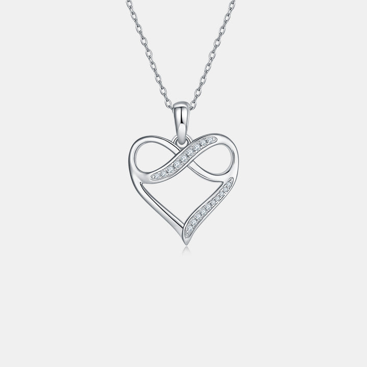 Moissanite 925 Sterling Silver Heart Necklace for Elegance