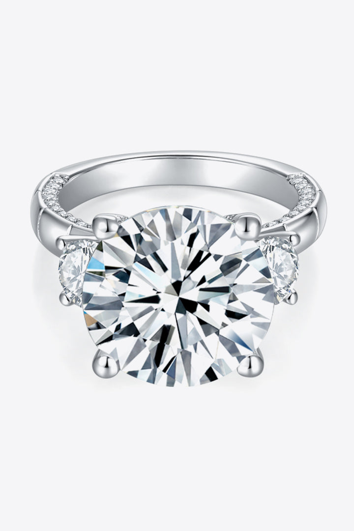 8.6 Carat Moissanite Platinum-Plated Ring for Elegance