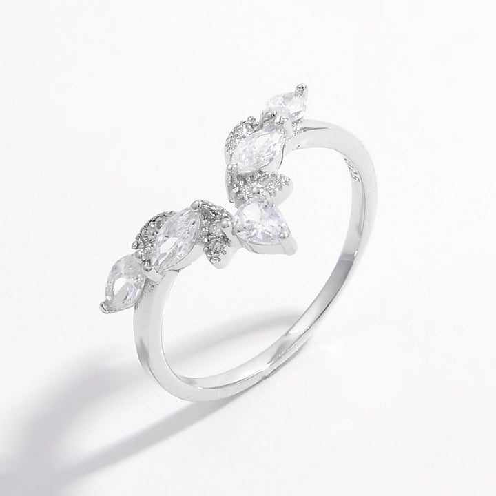 Inlaid Zircon 925 Sterling Silver Ring for Elegant Style
