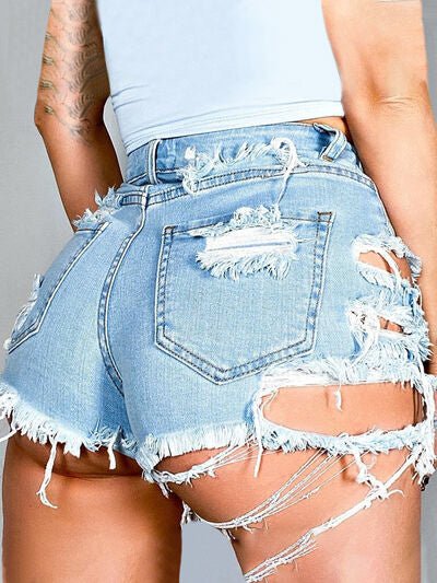 Trendy Distressed Denim Cutoffs with Practical Pockets