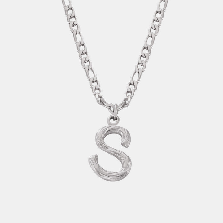 Personalized Titanium Steel Letter Pendant Necklace