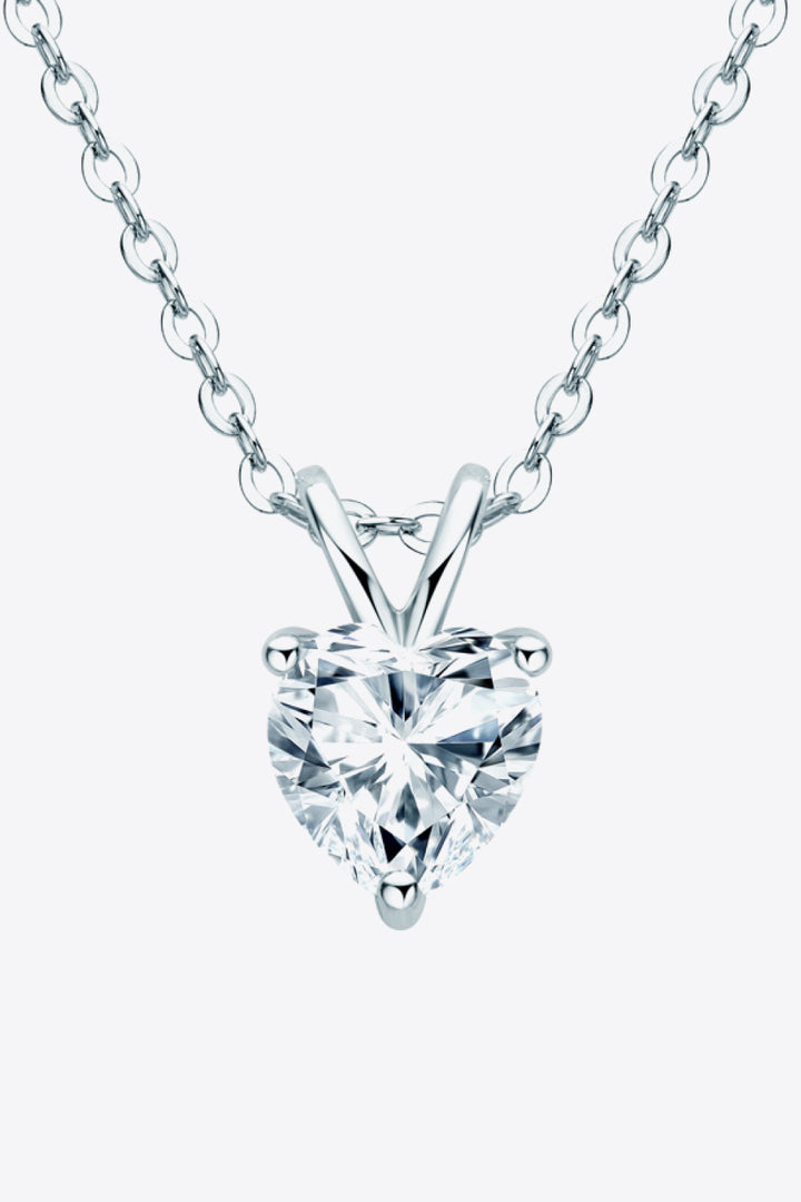 1 Carat Moissanite Heart-Shaped Pendant Necklace Gift