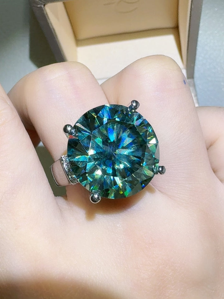 20 Carat Moissanite 925 Sterling Silver Ring for Women