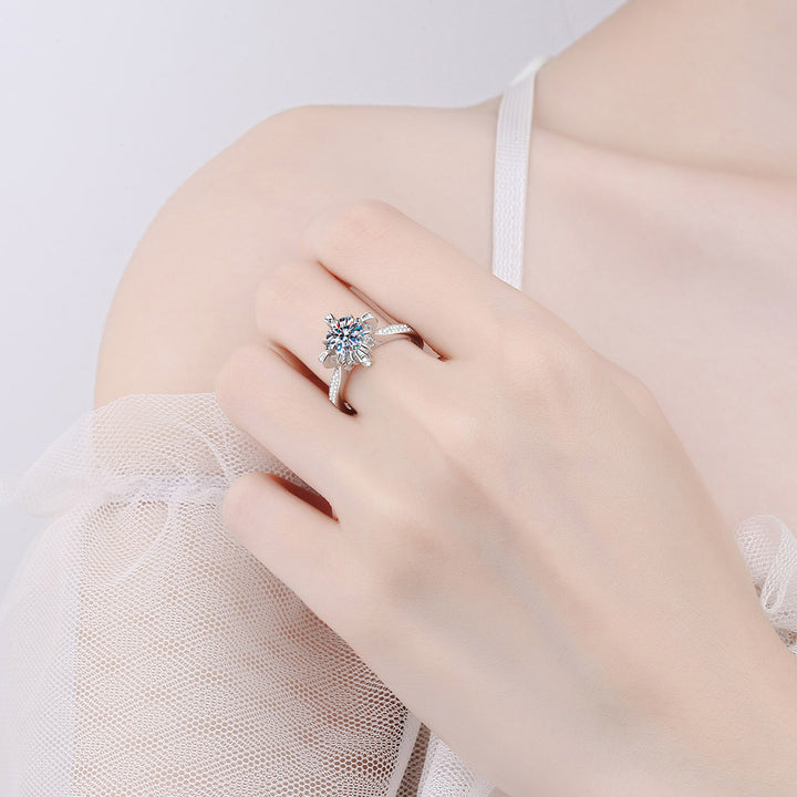1 Carat Moissanite 925 Sterling Silver Ring for Women