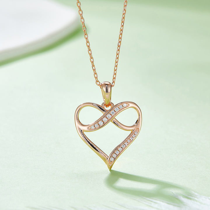Moissanite 925 Sterling Silver Heart Necklace for Elegance