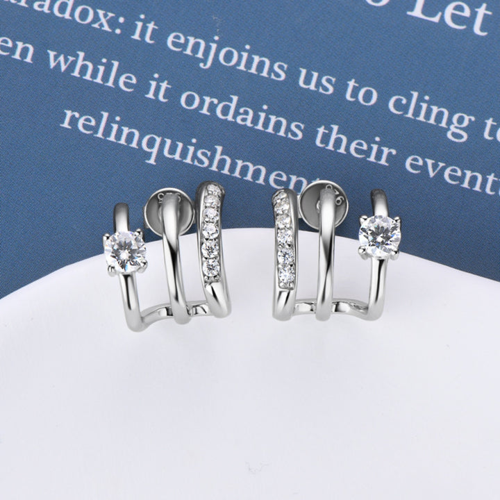 Moissanite 925 Sterling Silver Earrings for Elegant Style