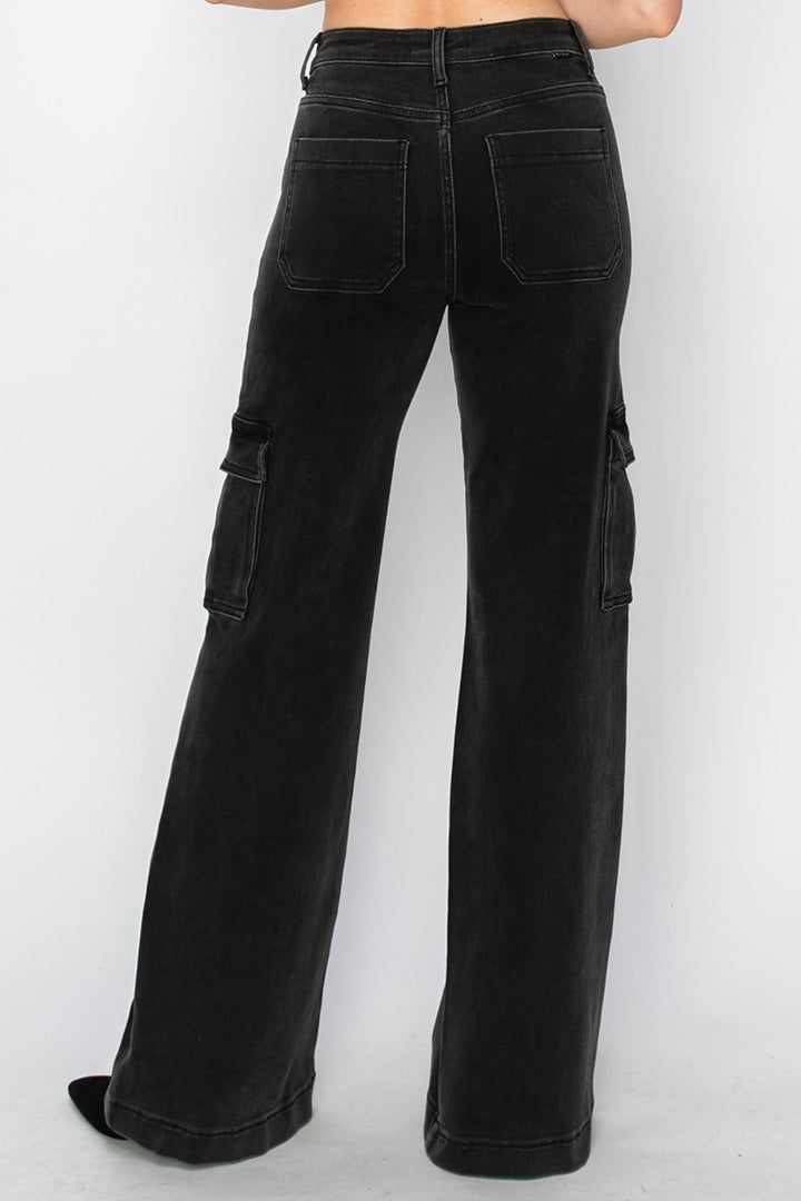 High-Rise Wide Leg Cargo Jeans for Full Sizes Available