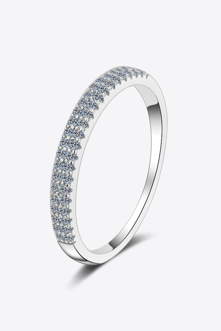 Moissanite 925 Sterling Silver Half-Eternity Ring for Elegance