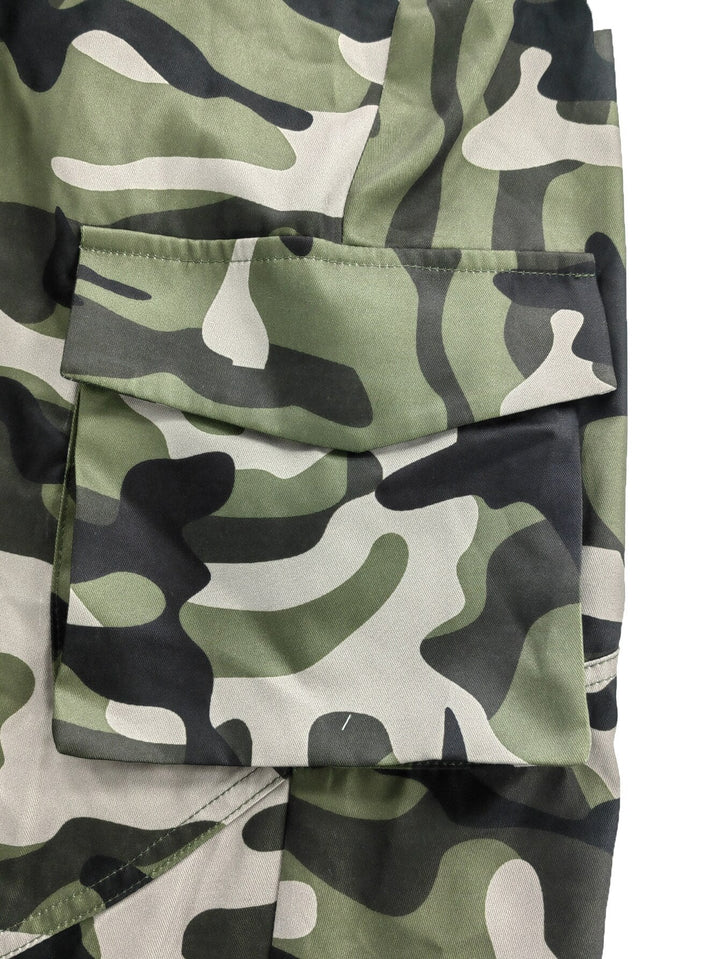 Chic Y2K Green Camouflage High-Waisted Cargo Pants for Women