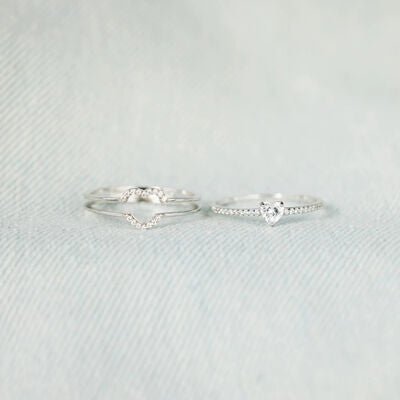 Heart Shape 925 Sterling Silver Ring with Dazzling Zircon