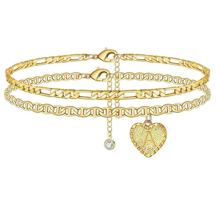 Initial Anklets Gold Plated