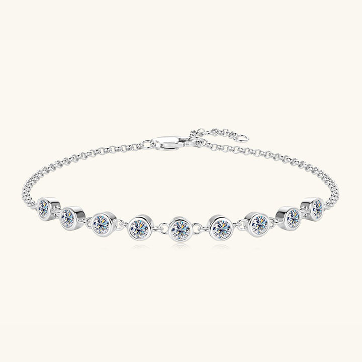 Inlaid Moissanite 925 Sterling Silver Bracelet for Elegance