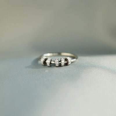 Inlaid Zircon 925 Sterling Silver Ring for Elegant Style